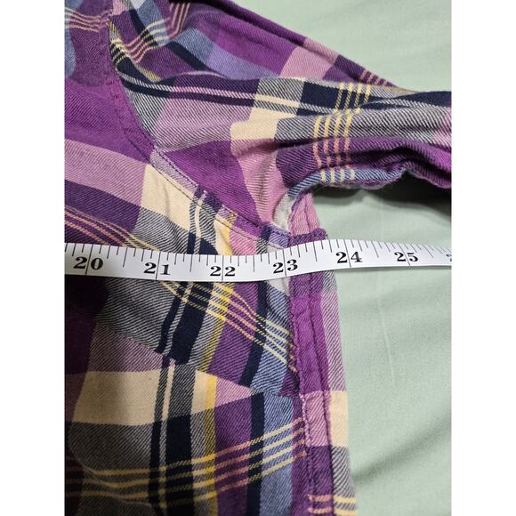 Chaps 1x women's purple dip dye button up flannel shirt - Picture 10 of 11